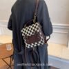 Checkerboard Designer Plaid PU Leather Mini Backpack 3