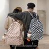 Cool Pink Plaid Checked Sweet Aesthetic Backpack 13