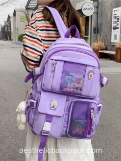 Harajuku Multi-pocket College Aesthetic Backpack 1