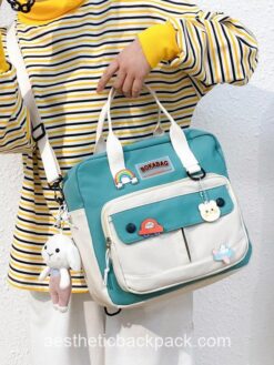Elegant Rainbow Bunny Shoulder Bags Horizontal Backpack 1