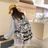 Cozy Plaid Casual Rucksack Aesthetic Backpack 12