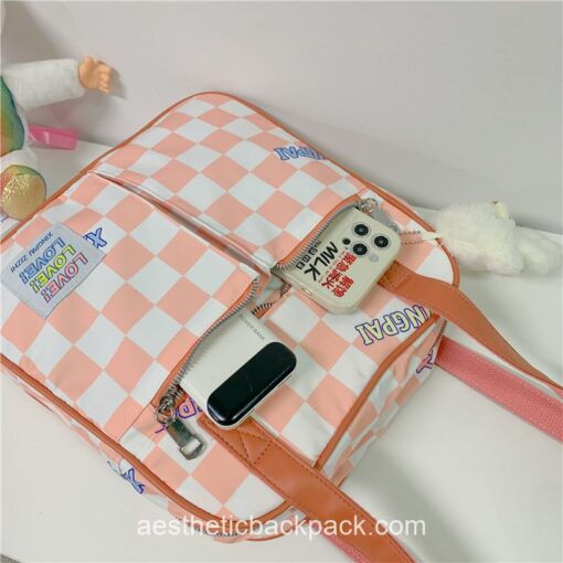 Sweet Plaid Bags Korean Checkerboard Purse Tote Bag 6
