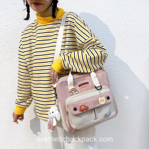 Elegant Rainbow Bunny Shoulder Bags Horizontal Backpack 14