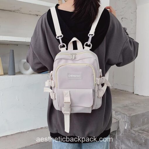 Canvas Anti-theft Shoulder Mini Backpack 4