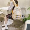 Cozy Plaid Casual Rucksack Aesthetic Backpack 13