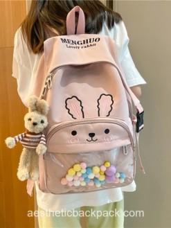 Cool Cartoon Bunny Anime School Bag Kawaii Bear Aesthetic Backpack 1