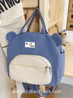 Adorable Japanese Kawaii 3D Bear Portable Multifunctional Horizontal Backpack 2