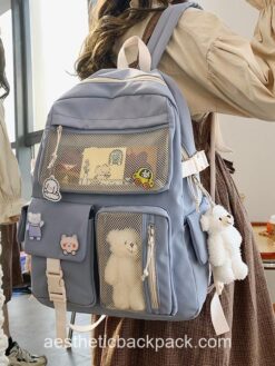 Comfy Preppy Sheep Teddy Style Aesthetic Backpack 1