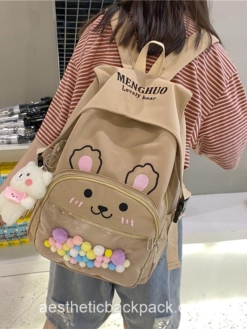Cool Cartoon Bunny Anime School Bag Kawaii Bear Aesthetic Backpack 2