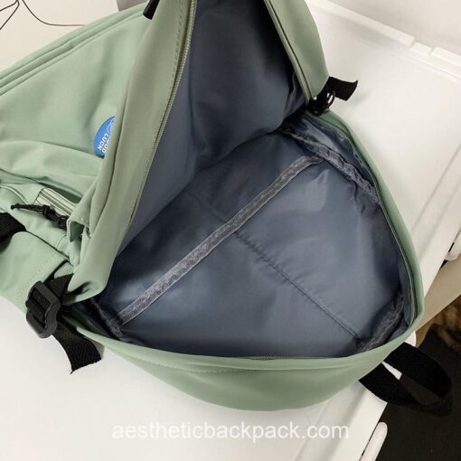 Aesthetic Korean Panelled Preppy Bow Patchwork Backpack 6