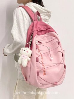 Cozy Large Capacity Candy Color Drawstring Backpack 1