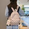 Warmhearted Japanese Cute Bear Small Classic Plaid Backpack 4