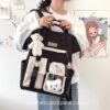 Adorable Preppy Waterproof Candy Colors Teddy Bunny Backpack 22
