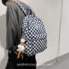 Cool Pink Plaid Checked Sweet Aesthetic Backpack 15