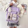 Adorable Preppy Waterproof Candy Colors Teddy Bunny Backpack 17