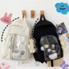 Cozy Solid Transparent Preppy Sweet Backpack 6