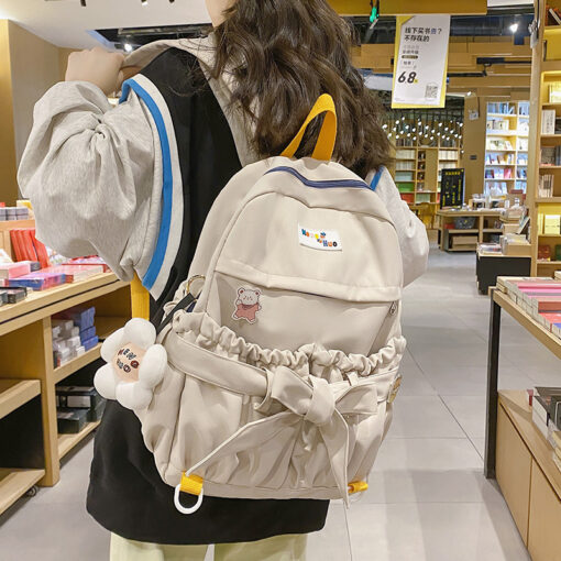 Softie Korean Style Sweet Open Pockets Kawaii Aesthetic Backpack 1