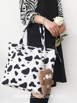 Gentle Animal Cow Printed Tote Bag 1