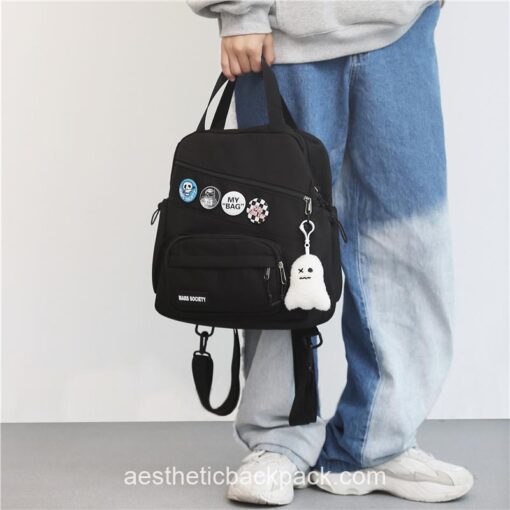 Aesthetic Portable Checkered Mini Backpack 3