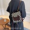 Checkerboard Designer Plaid PU Leather Mini Backpack 12