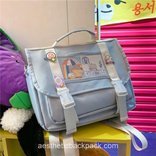 Harajuku Japanese Style Rainbow Candy Horizontal Backpack 17