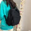 Cool Vintage Canvas Solid Color Classic Backpack 4